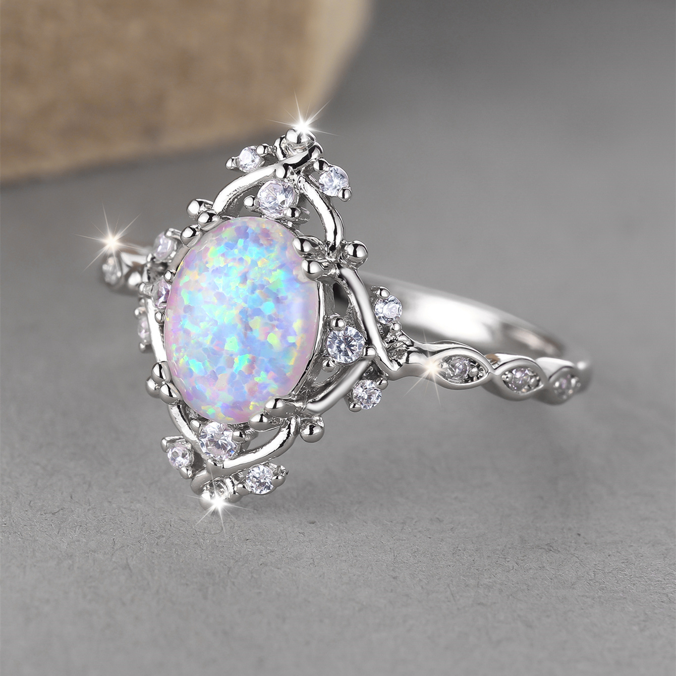 Opal Engagement Ring & Elegant Jewelry for Wedding Anniversary